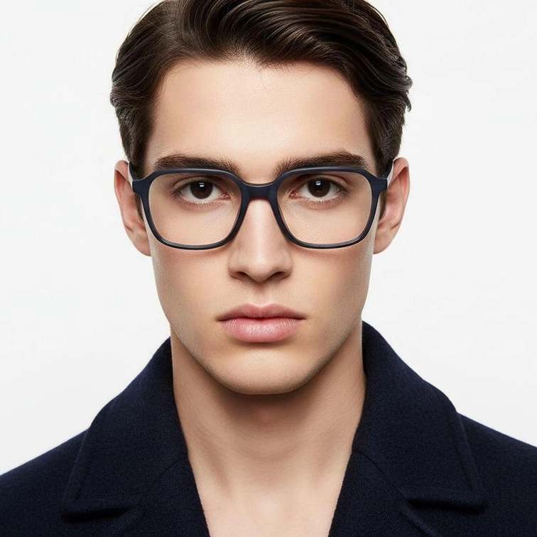 Gafas rectangulares de acetato azul #BS2012-0112