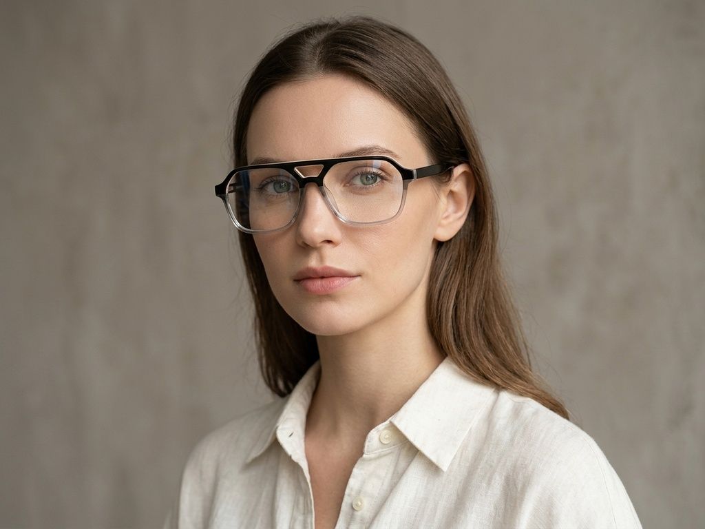 Aviator Grey Acetate Glasses #BS2012-0115