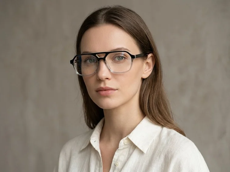 Aviator Grey Acetate Glasses #BS2012-0115