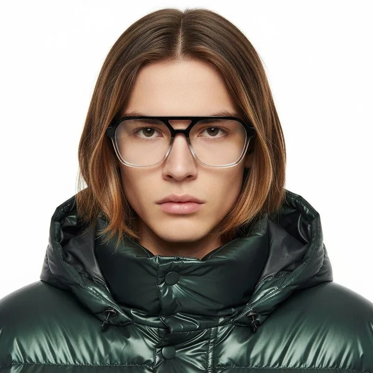 Aviator Grey Acetate Glasses #BS2012-0115