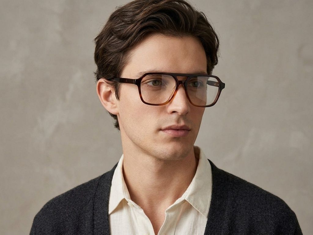 Aviator Red Acetate Glasses #BS2012-0116