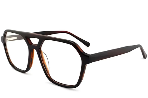 Gafas de acetato rojo de aviador #BS2012-0116