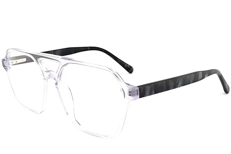 Lunettes aviateur transparentes en acétate #BS2012-0117