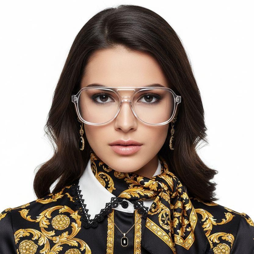 Gafas de aviador de acetato transparente #BS2012-0117