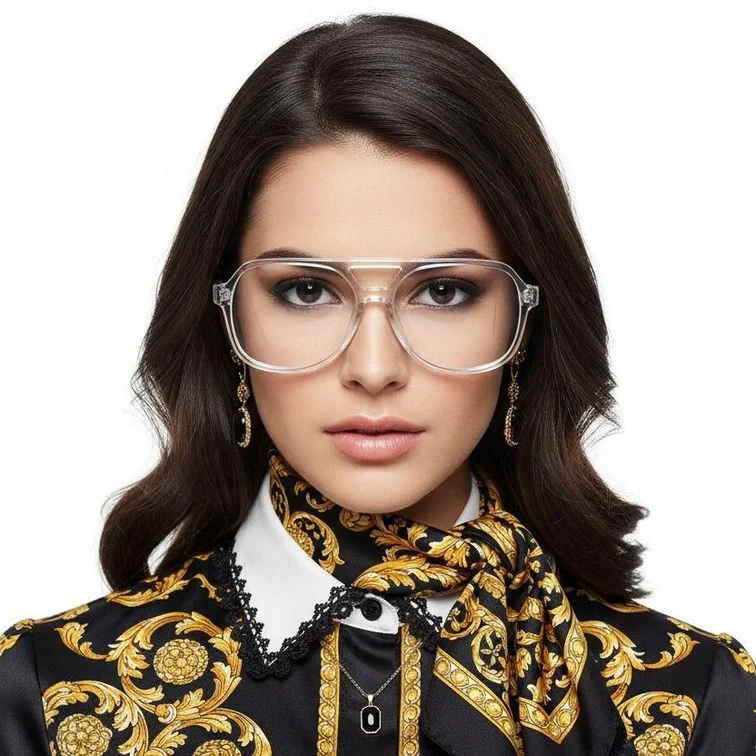 Lunettes aviateur transparentes en acétate #BS2012-0117