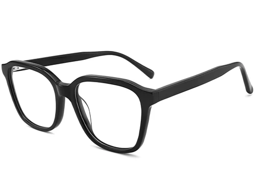 Rectangular Black Acetate Glasses #BS2012-0118