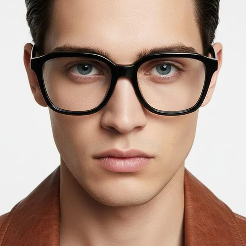 Rectangular Black Acetate Glasses #BS2012-0118