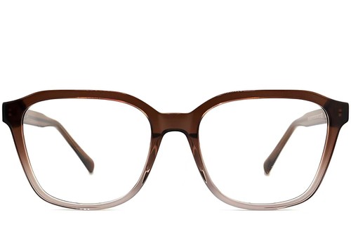 Rechteckige braune Acetatbrille #BS2012-0120
