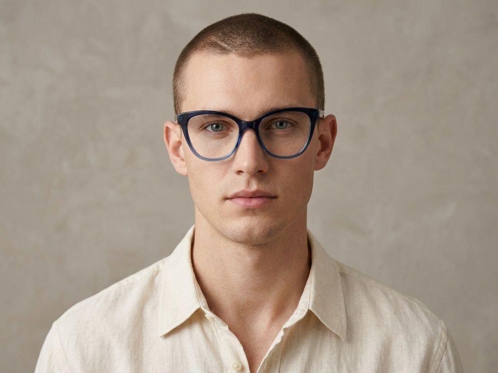 Lunettes papillon en acétate bleu #BS2012-0125