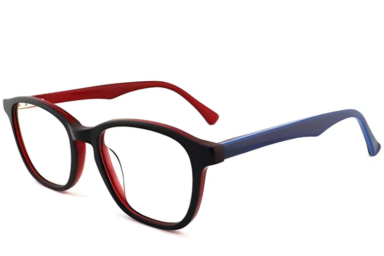 Gafas ovaladas de acetato rojo #BS2012-0129