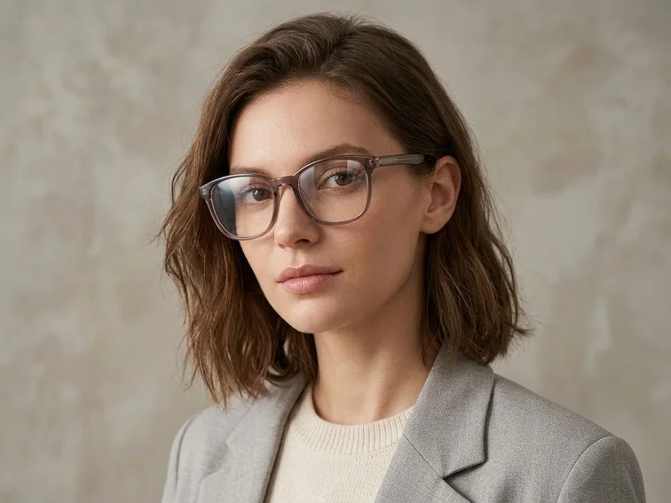 Oval Brown Acetate Glasses #BS2012-0130