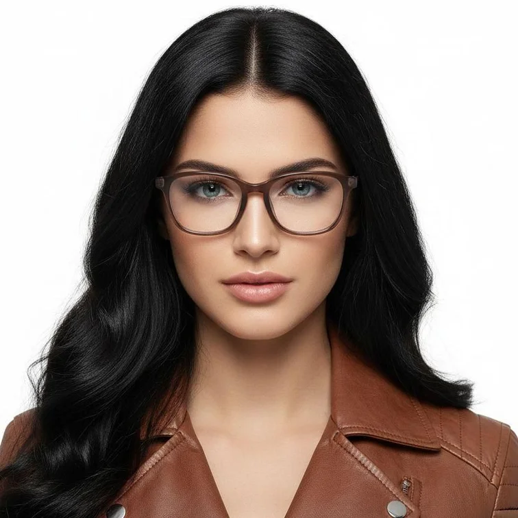 Oval Brown Acetate Glasses #BS2012-0130
