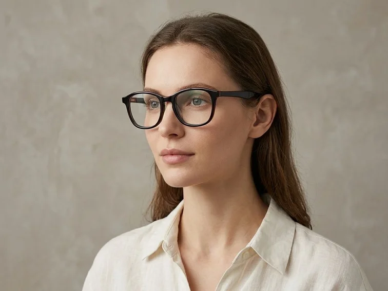 Lunettes ovales en acétate vert #BS2012-0131