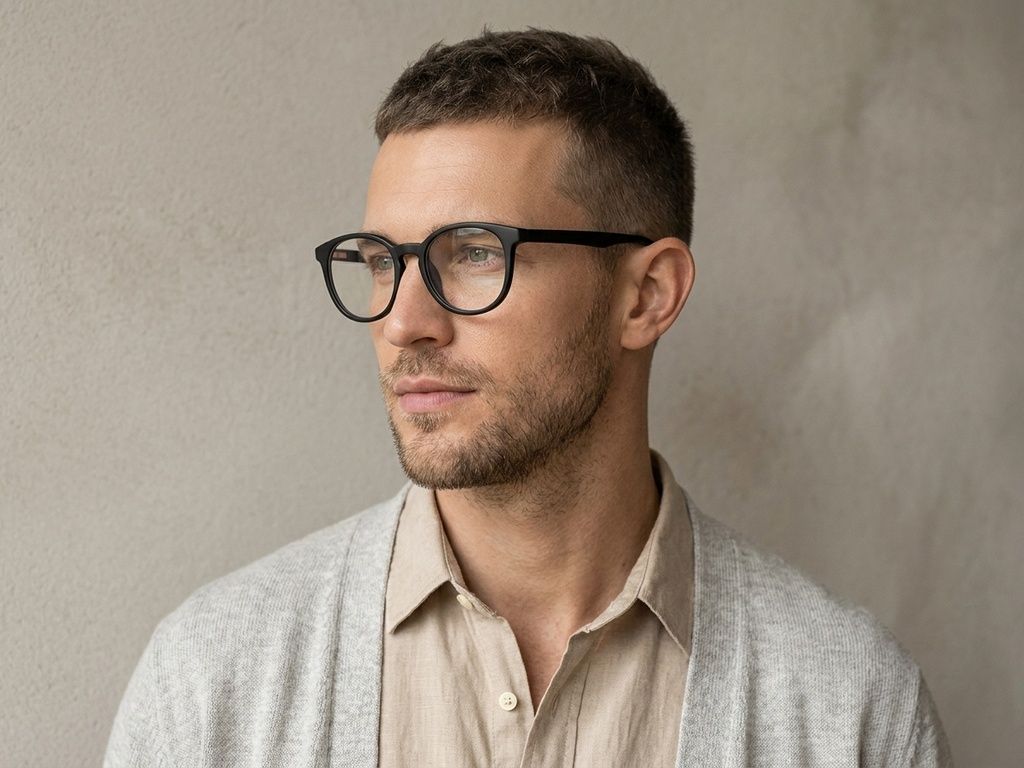 Oval Black Acetate Glasses #BS2012-0132