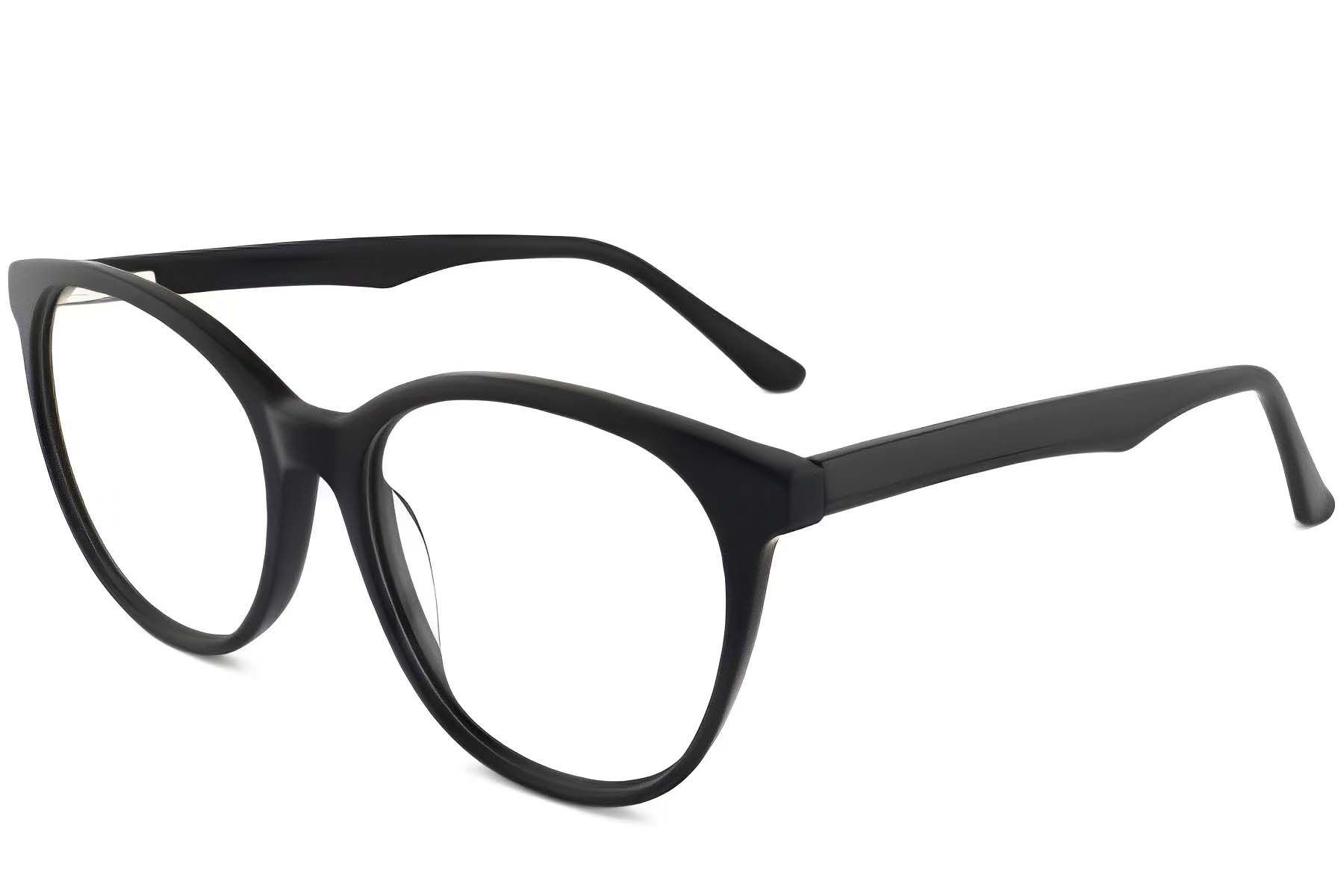 Oval Black Acetate Glasses #BS2012-0132