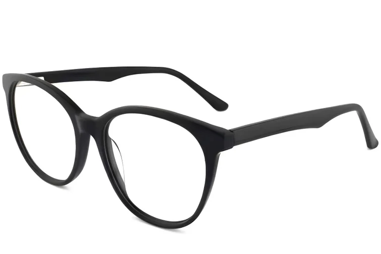 Lunettes ovales en acétate noir #BS2012-0132