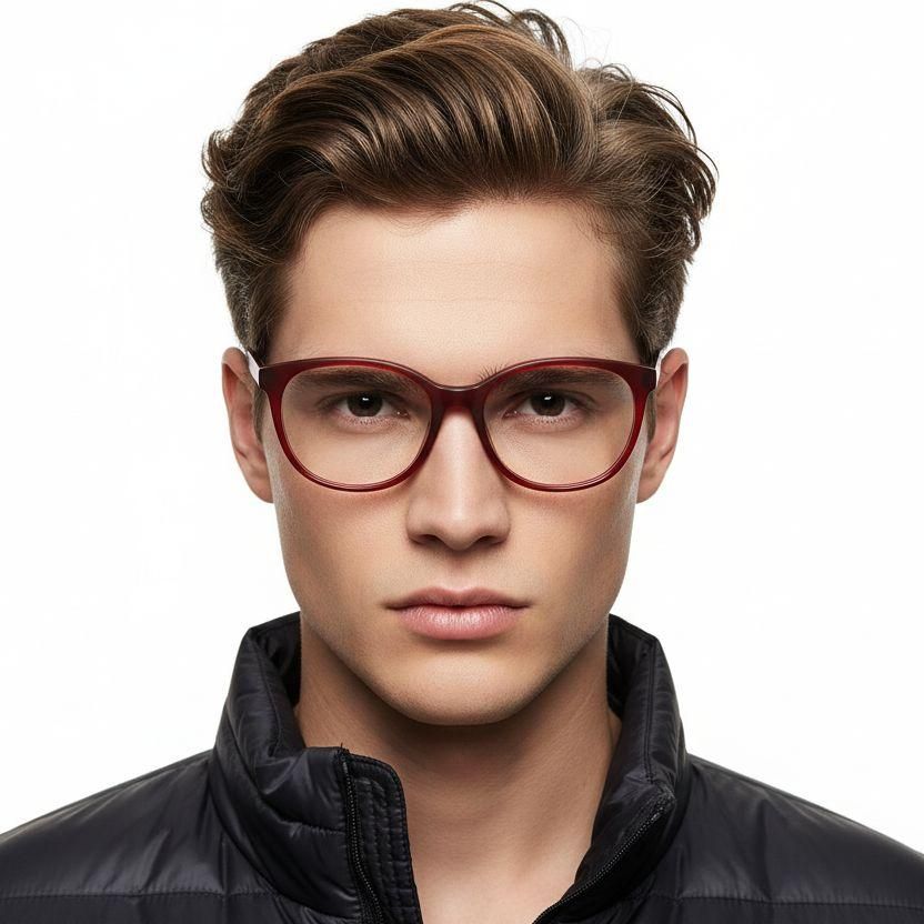 Ovale rote Acetatbrille #BS2012-0133