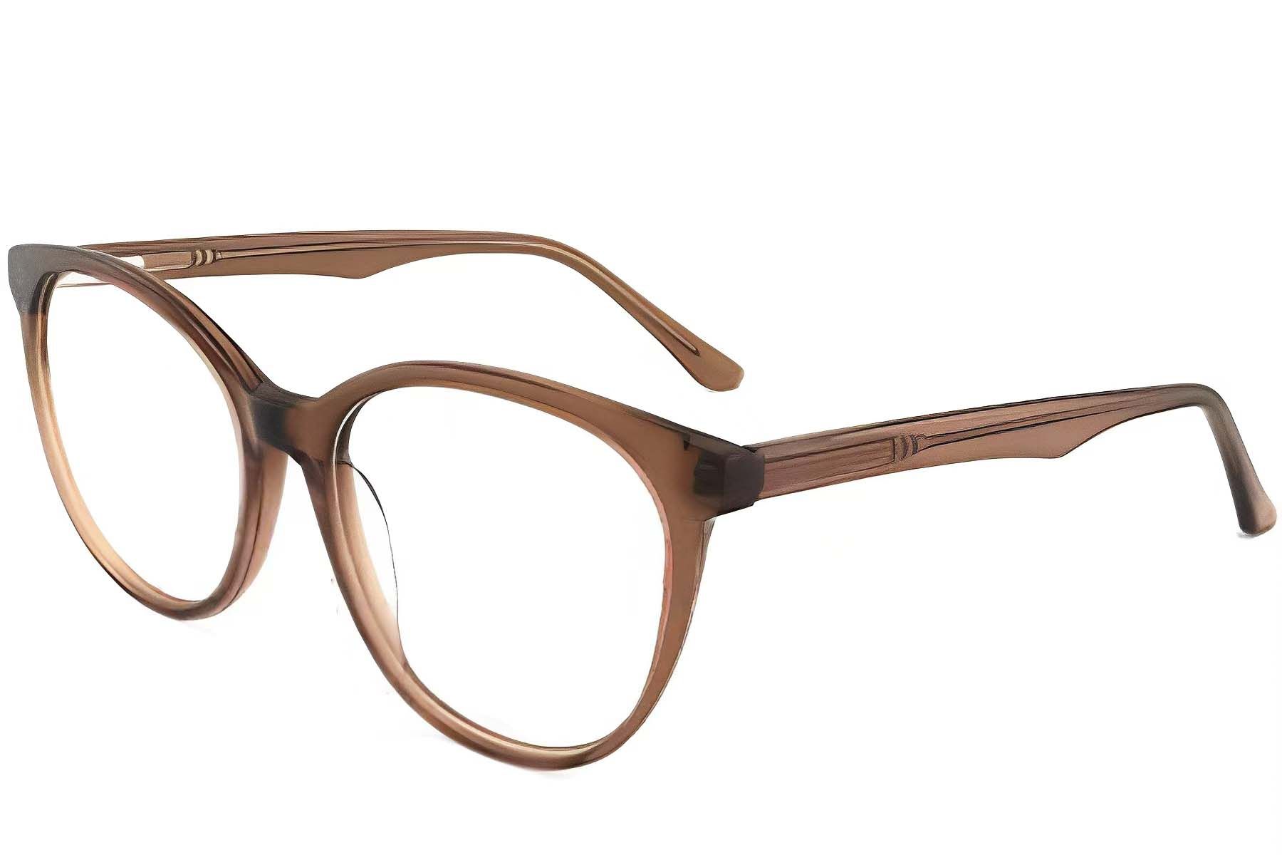 Oval Brown Acetate Glasses #BS2012-0134