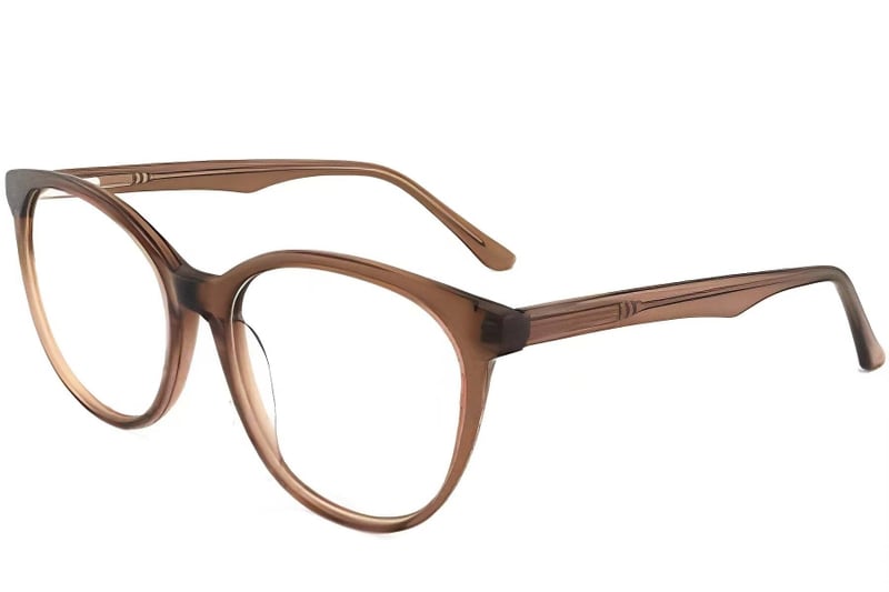 Oval Brown Acetate Glasses #BS2012-0134
