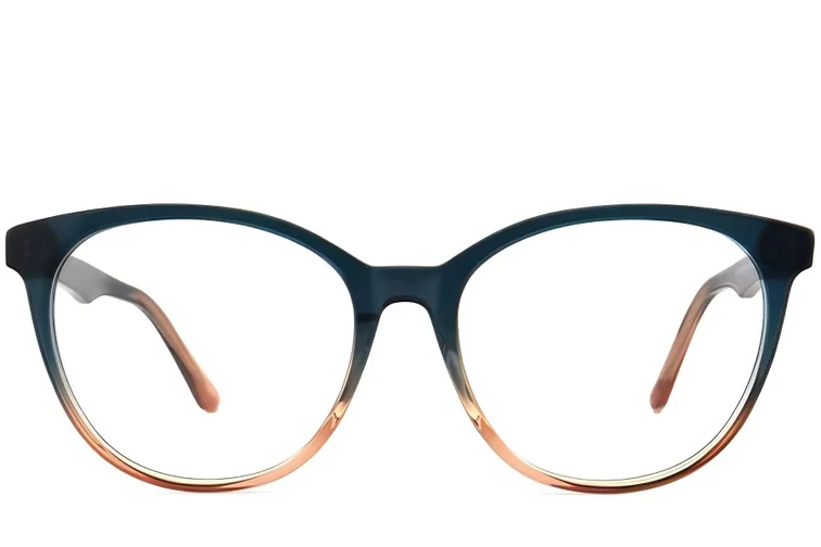 Lunettes ovales en acétate vert #BS2012-0136