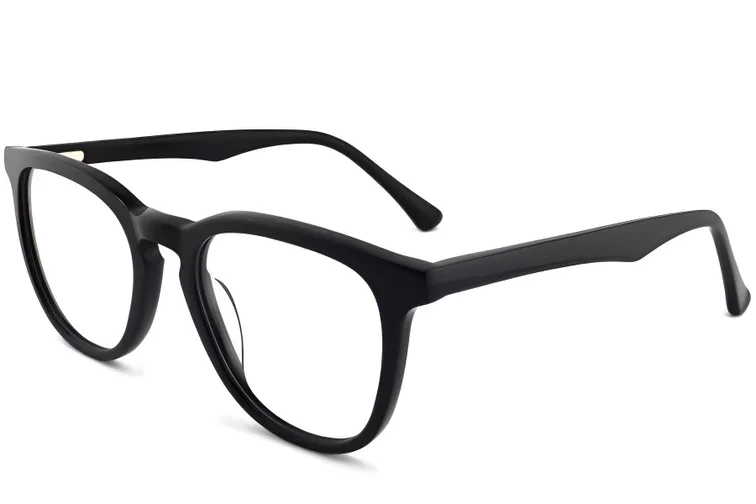 Lunettes ovales en acétate noir #BS2012-0137