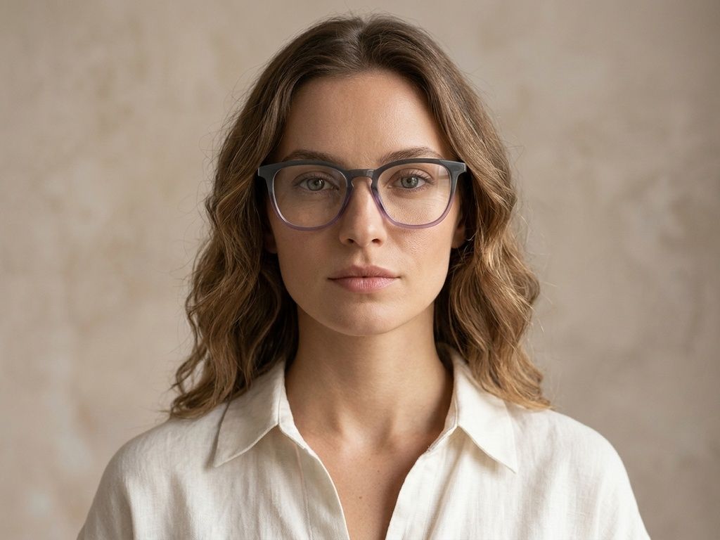 Oval Grey Acetate Glasses #BS2012-0138