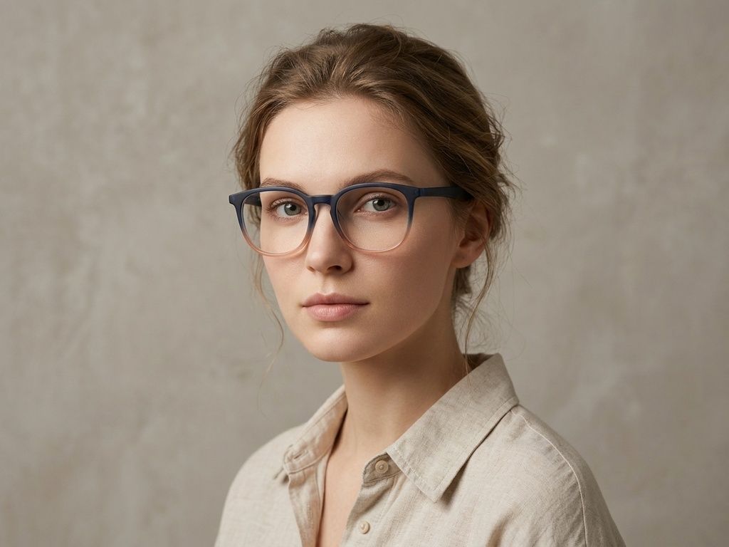 Oval Yellow Acetate Glasses #BS2012-0139