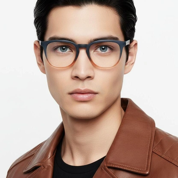Oval Yellow Acetate Glasses #BS2012-0139
