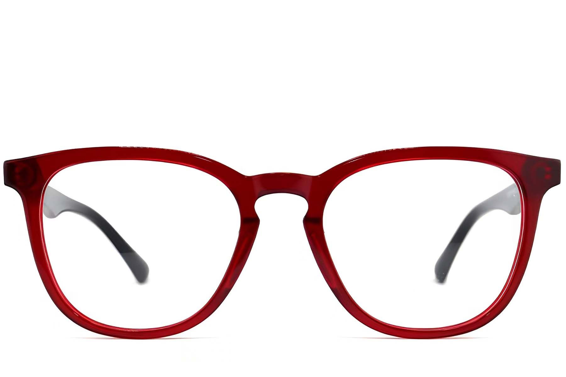 Oval Red Acetate Glasses #BS2012-0140