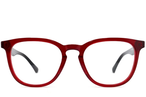 Oval Red Acetate Glasses #BS2012-0140