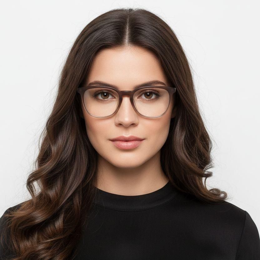 Oval Brown Acetate Glasses #BS2012-0141