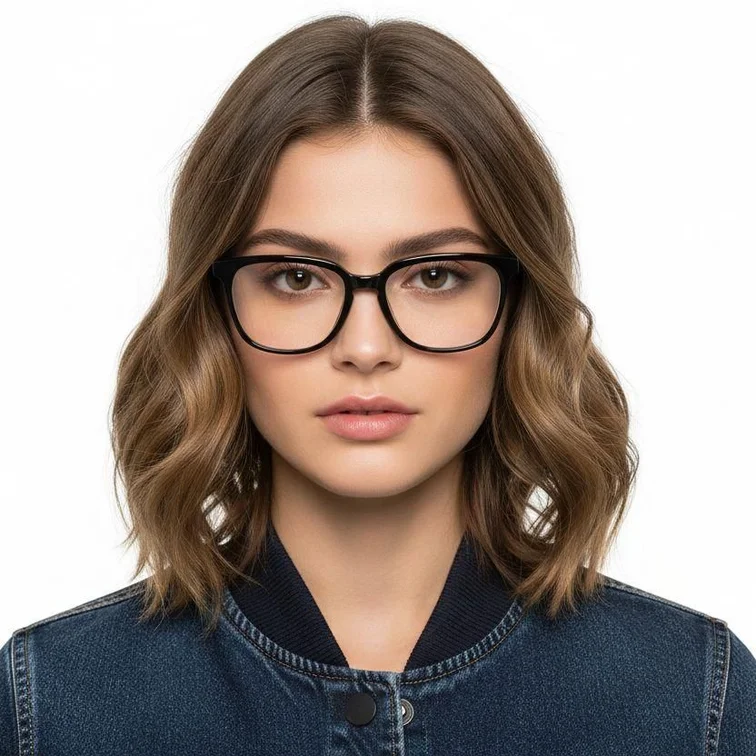 Oval Black Acetate Glasses #BS2012-0155