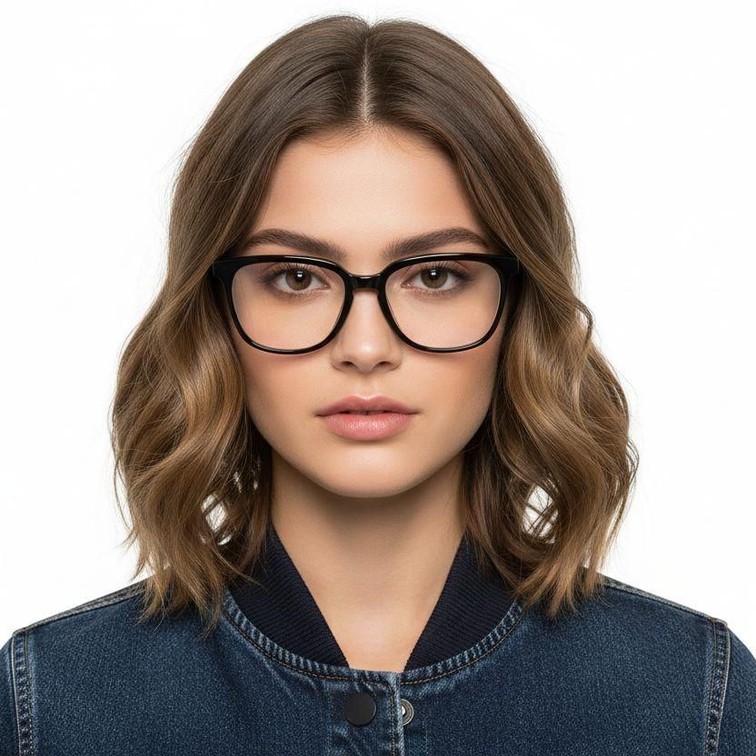 Gafas ovaladas de acetato negro #BS2012-0155