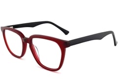 Oval Red Acetate Glasses #BS2012-0158