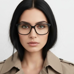 Gafas rectangulares de acetato negro #BS2012-0160