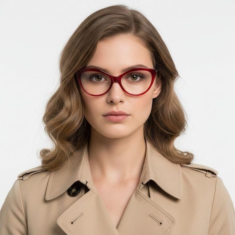 Gafas de acetato con diseño de mariposa roja #BS2012-0165