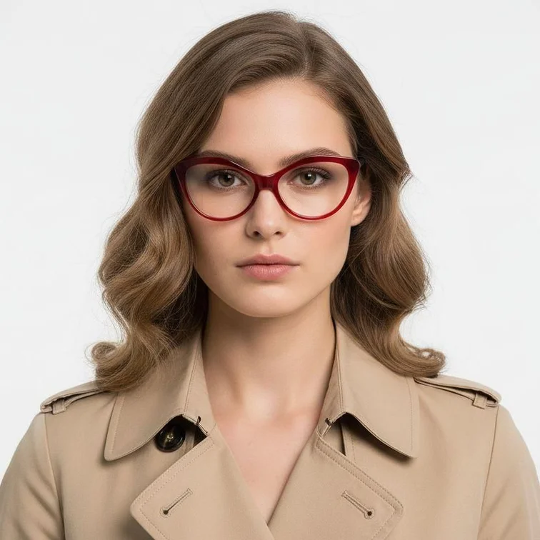 Gafas de acetato con diseño de mariposa roja #BS2012-0165