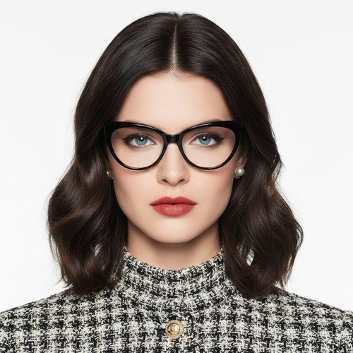 Lunettes papillon en acétate noir #BS2012-0167