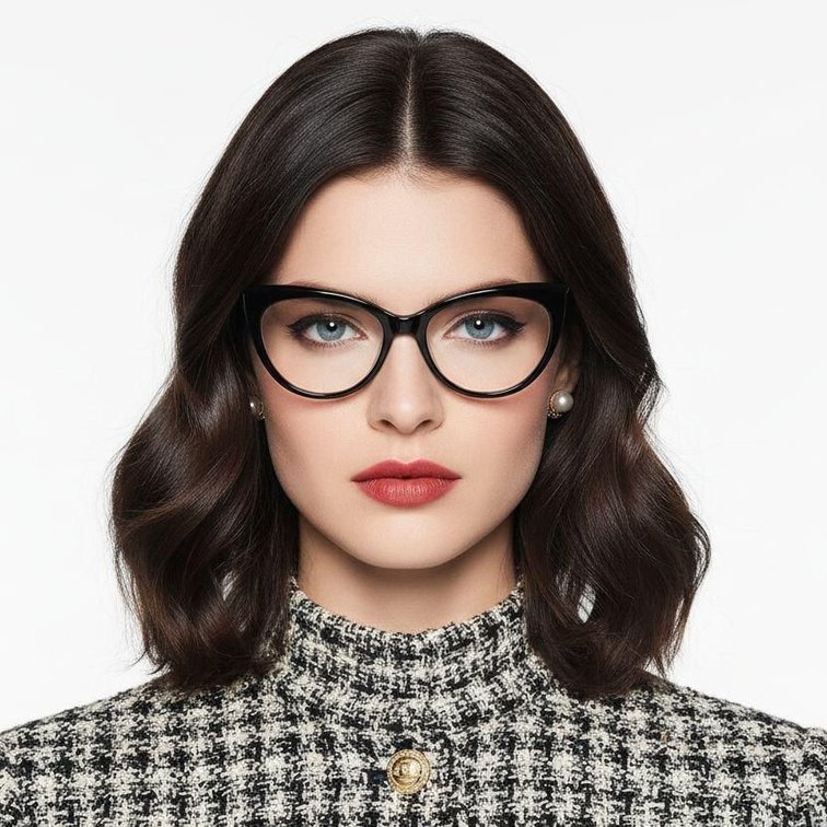 Gafas de acetato negras con forma de mariposa #BS2012-0167