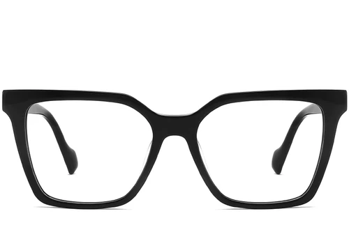 Lunettes rectangulaires en acétate noir #BS2012-0172