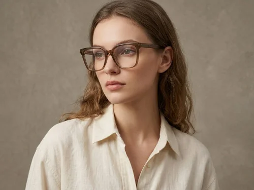 Lunettes rectangulaires en acétate marron #BS2012-0173