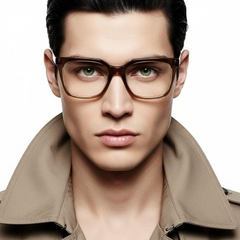 Gafas rectangulares de acetato marrón #BS2012-0173