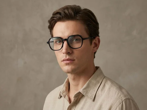 Lunettes rectangulaires en acétate noir #BS2012-0176