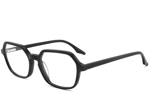 Lunettes rectangulaires en acétate noir #BS2012-0176
