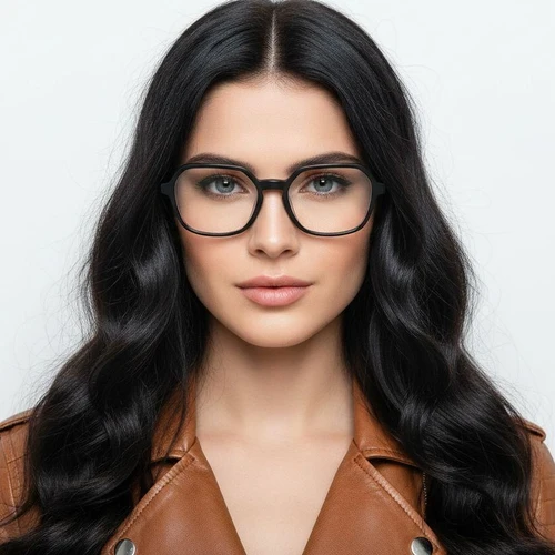 Gafas rectangulares de acetato negro #BS2012-0176