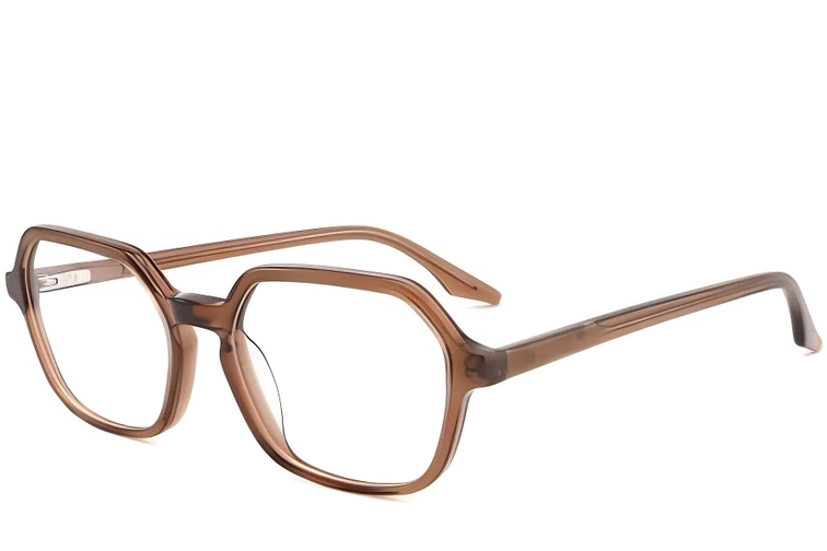 Rectangular Brown Acetate Glasses #BS2012-0177