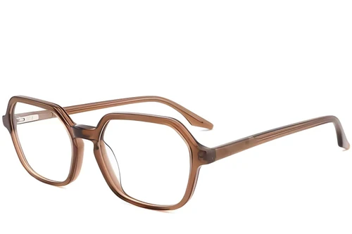 Rectangular Brown Acetate Glasses #BS2012-0177