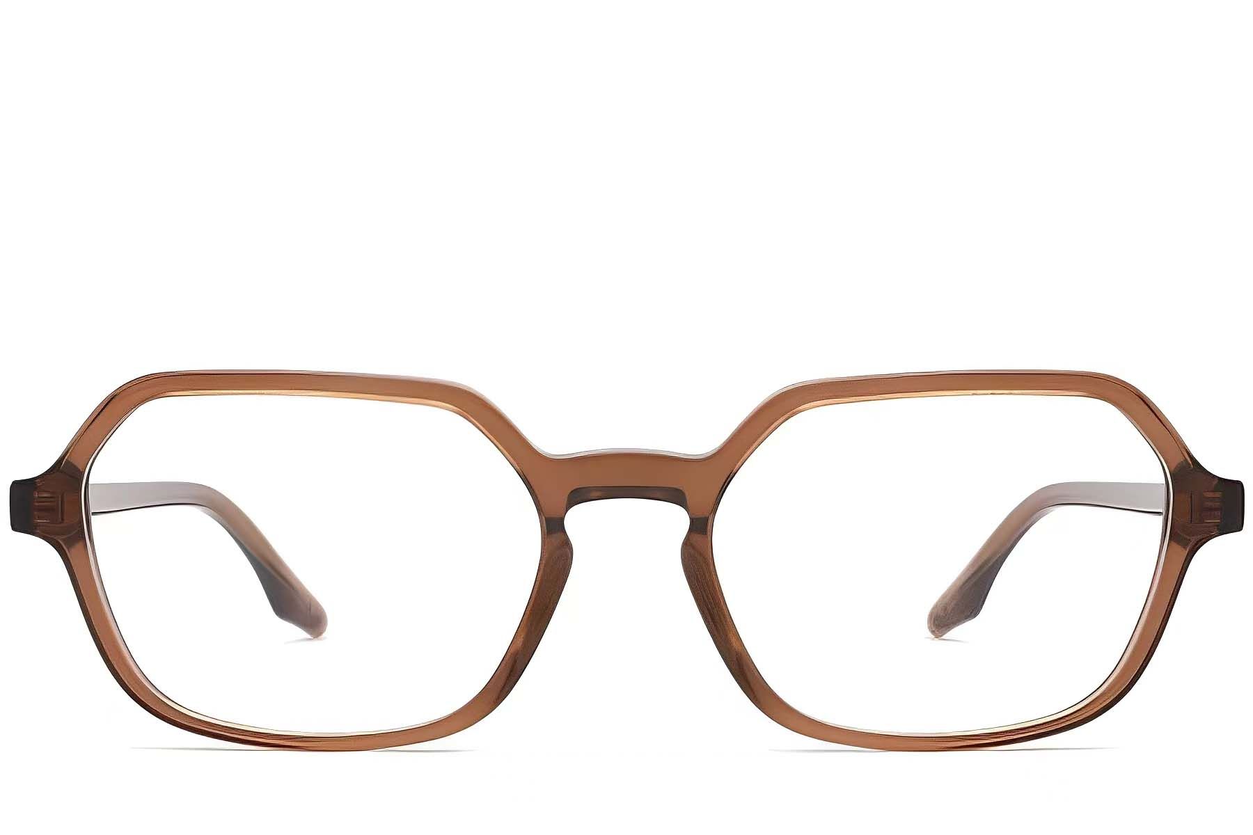 Rectangular Brown Acetate Glasses #BS2012-0177