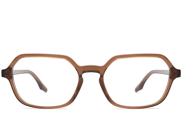 Rectangular Brown Acetate Glasses #BS2012-0177