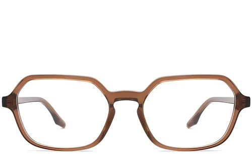 Rectangular Brown Acetate Glasses #BS2012-0177